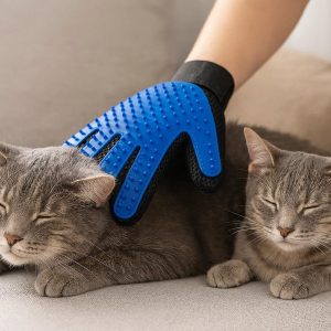 15 Massaging Pet Hair Remover Glove for Relaxation and Deshedding Dogs Cats